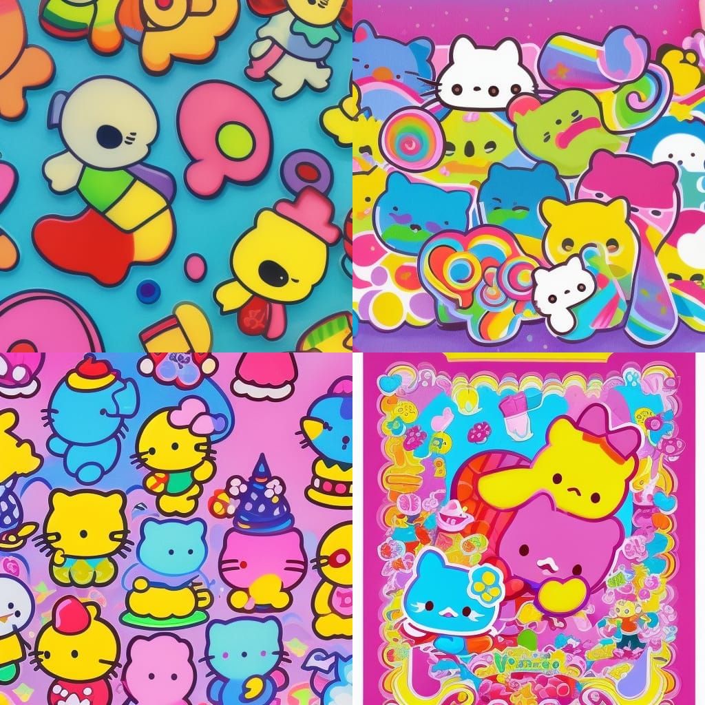 Vibrant Sanrio Candyland Gouache Wonderland