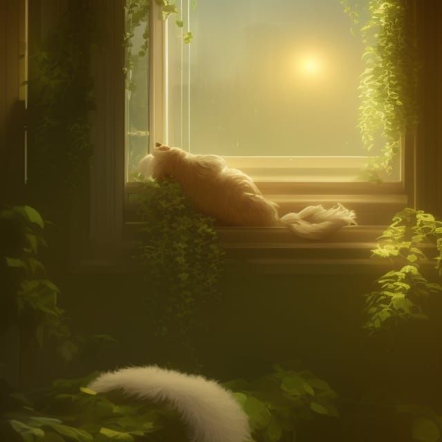 Cozy Room with Sunshine and Plants: Concept Art