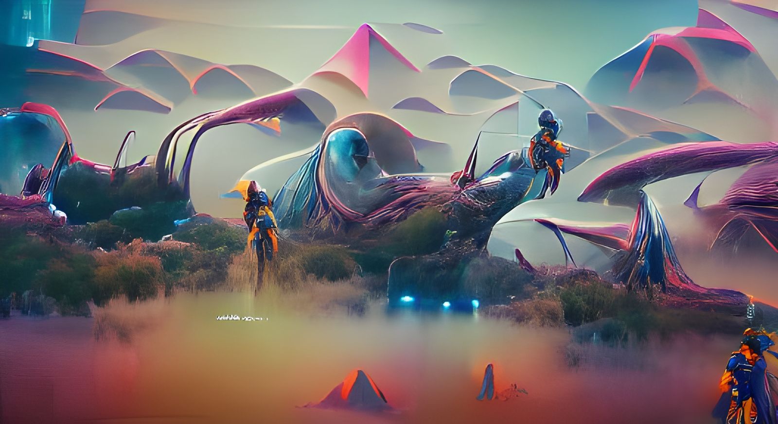 Surreal Alien Landscape Art Collaboration