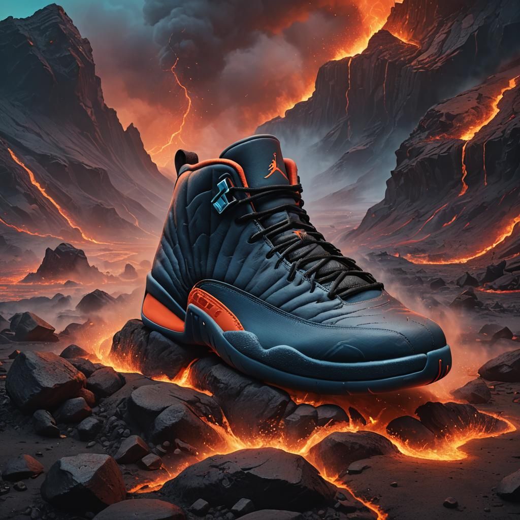 Air Jordan 12 Volcano in Smoldering Landscape