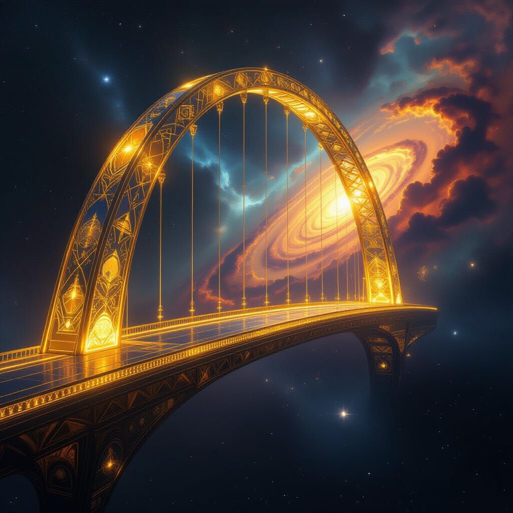 Celestial Bridge of Light Connecting Earth and Cosmos