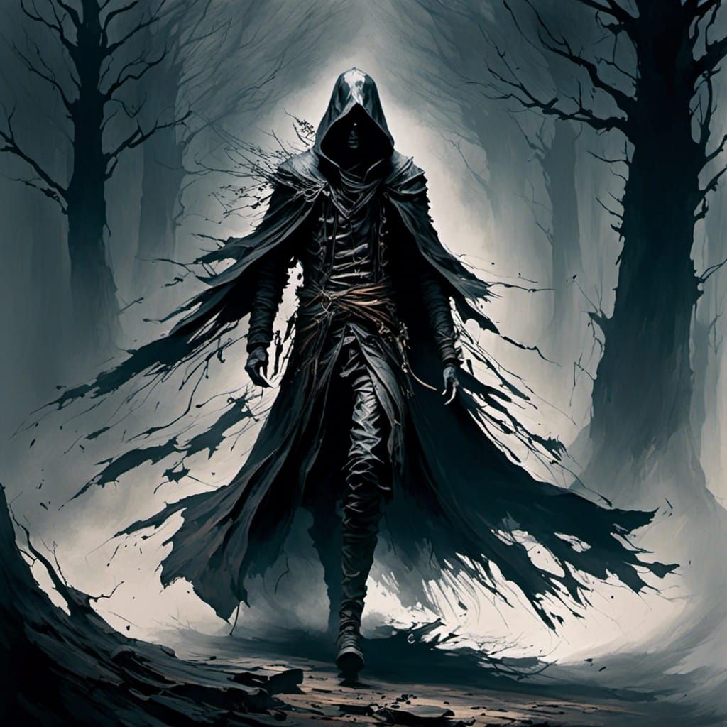 Hooded Archangel in Smoky Shadows