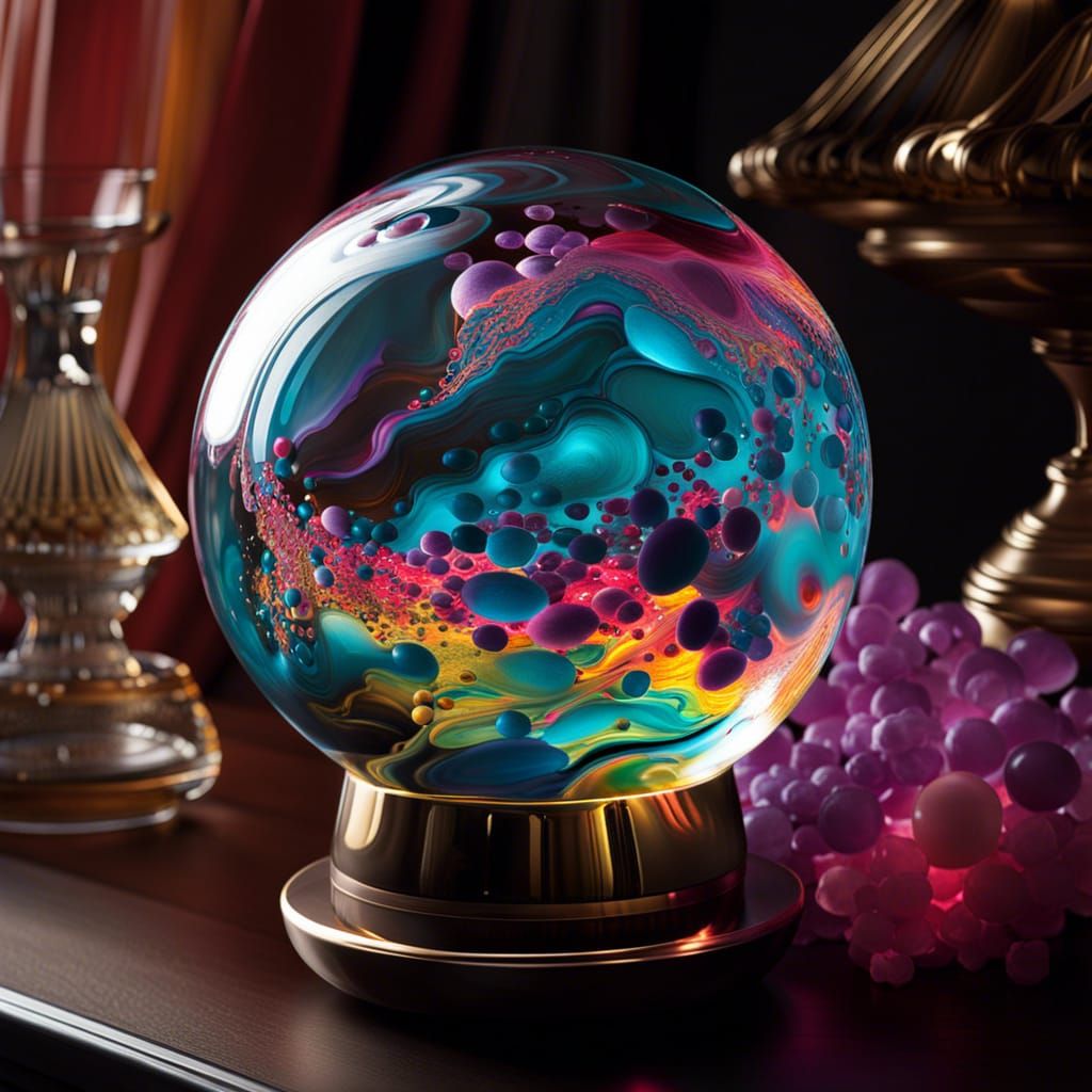Luminous Glass Sphere Lava Lamp