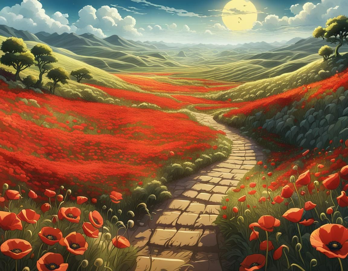 Poppy Field from Wizard of Oz in Anime Style