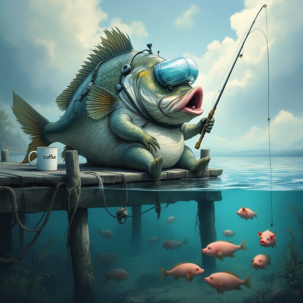 Coffee, Fishing, Bacon