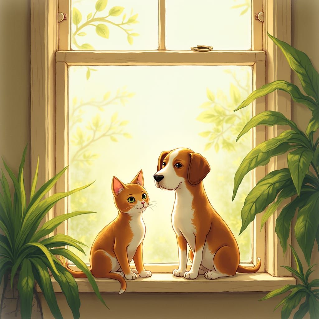 Whimsical Friends in Watercolor Style