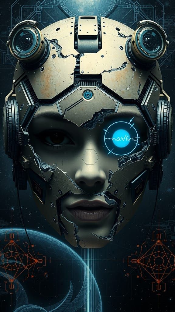 Cybernetic Faceplate in Gritty Photorealistic Style