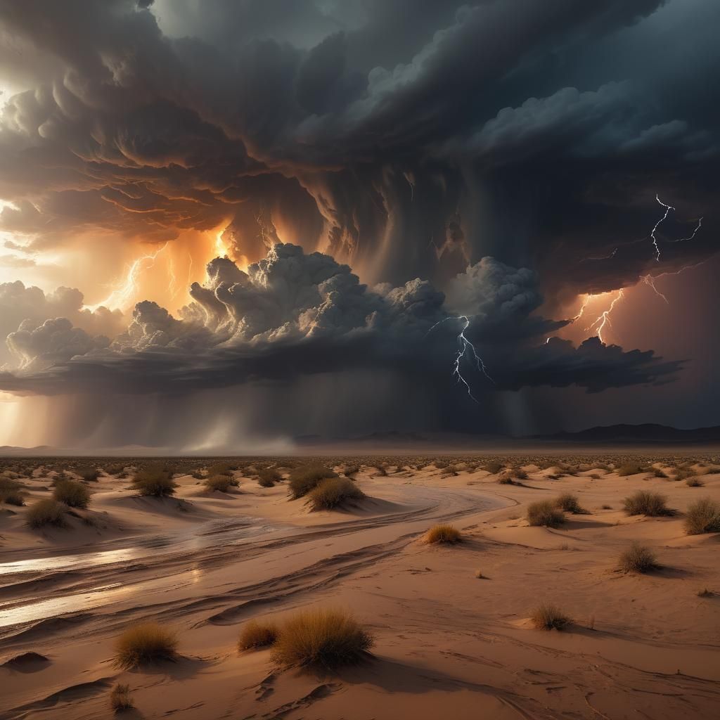 Desert Thunderstorm in Turner Style