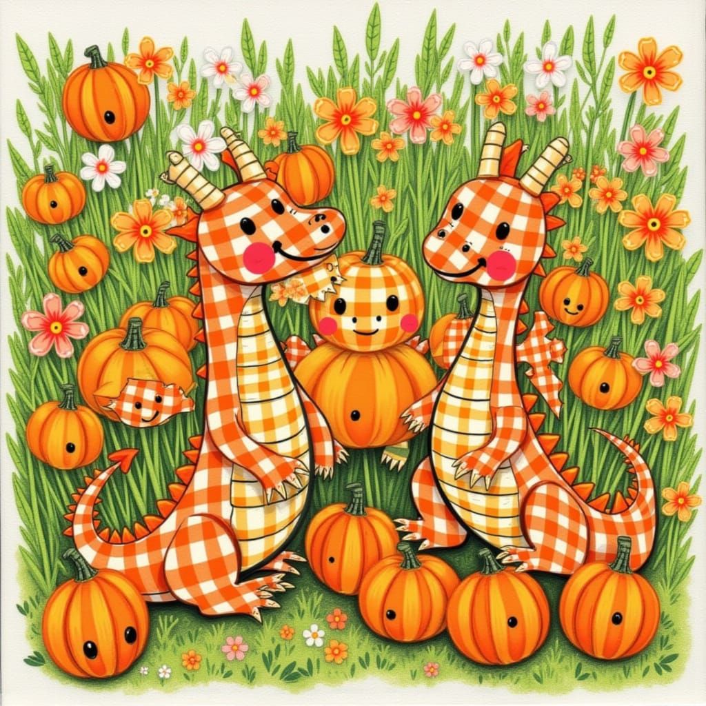 Tiny Dragons in a Pumpkin Patch