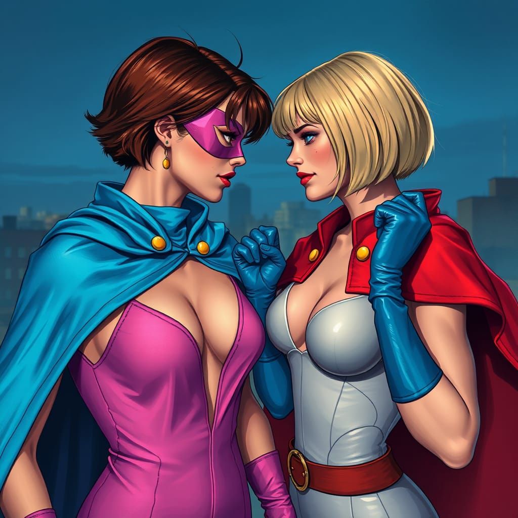 Rooftop Rivalry: Graffiti Art Style Face-Off