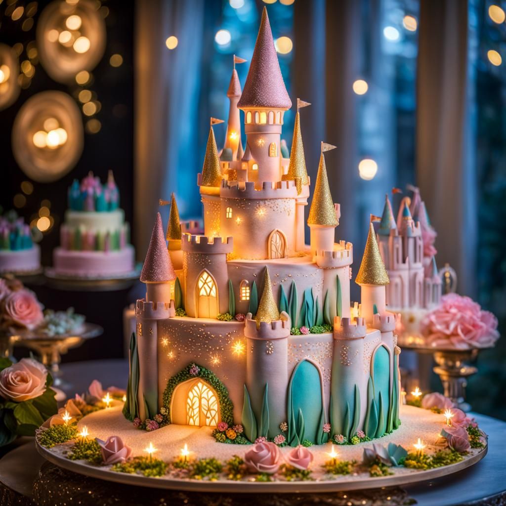 Fairytale Cake Sculpture with Edible Glitter