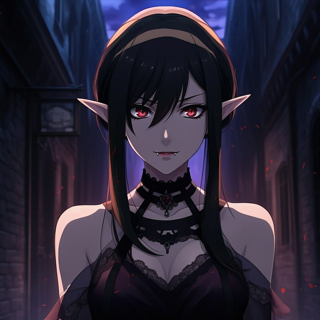 Yor Forger from Spy x Family. She has vampire fangs.