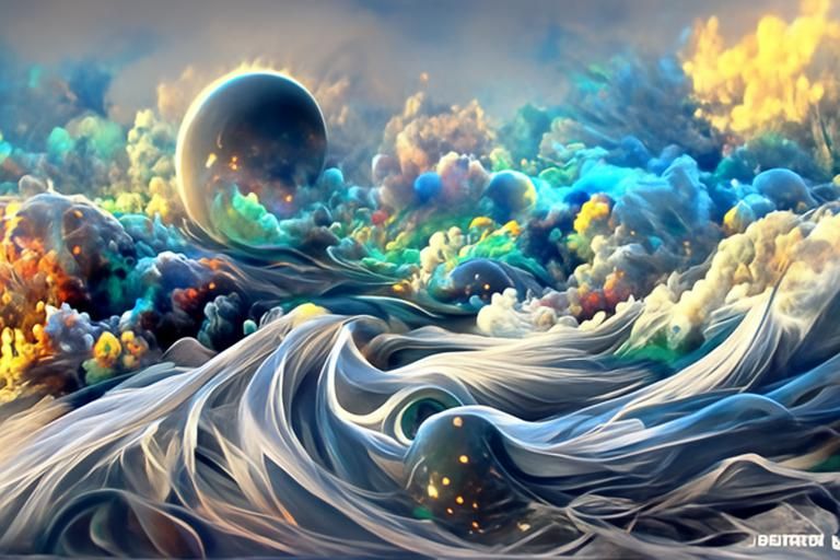 Ethereal Stormy Seas with Luminescent Lights