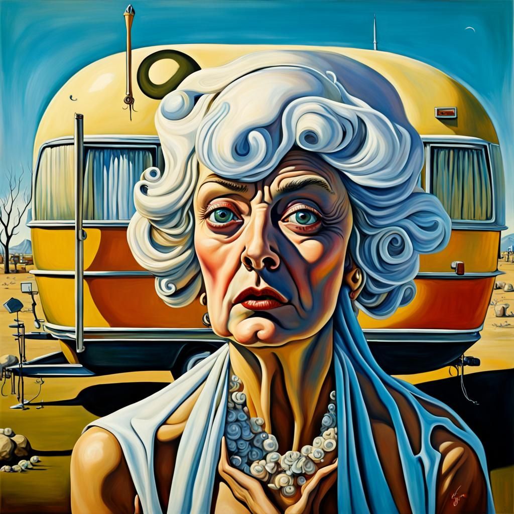 Surreal Fairy Godmother in Trailer Park, Dali Style