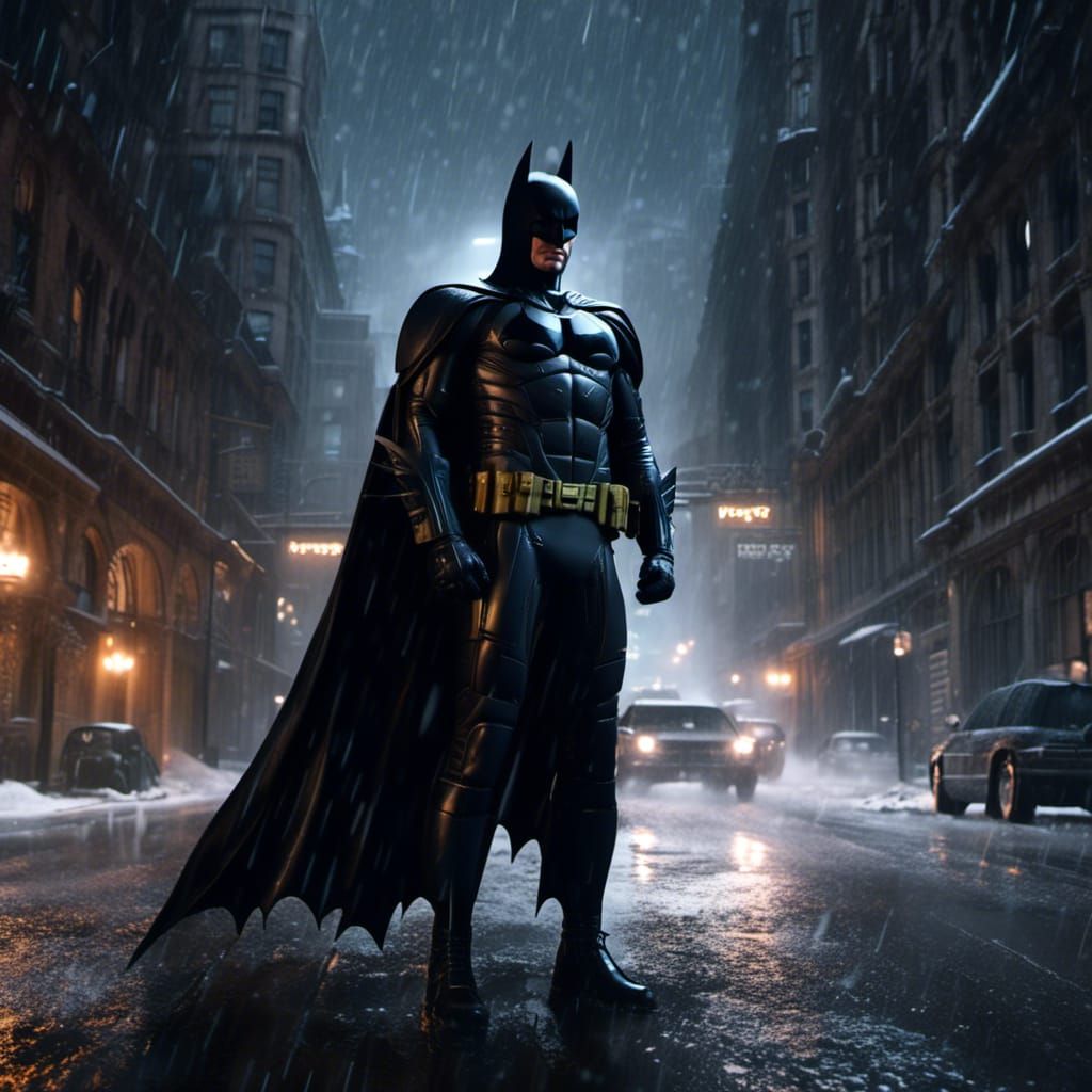 Gotham's Dark Knight: Sci-Fi Batman in Snow