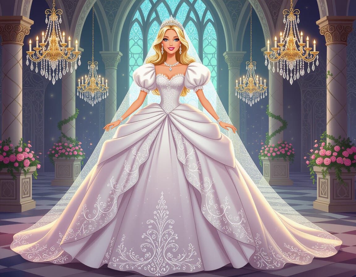 Barbie Princess in Fairytale Castle, Art Nouveau Style