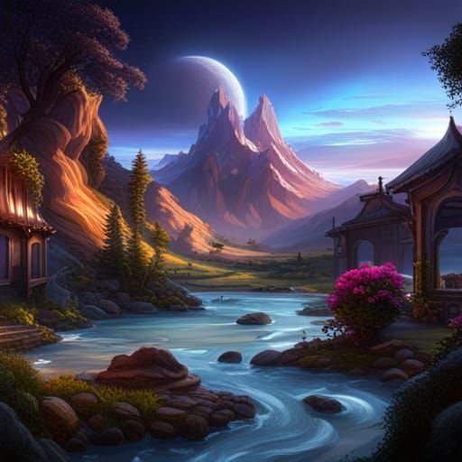 Fantastical Matte Painting in Deep Color