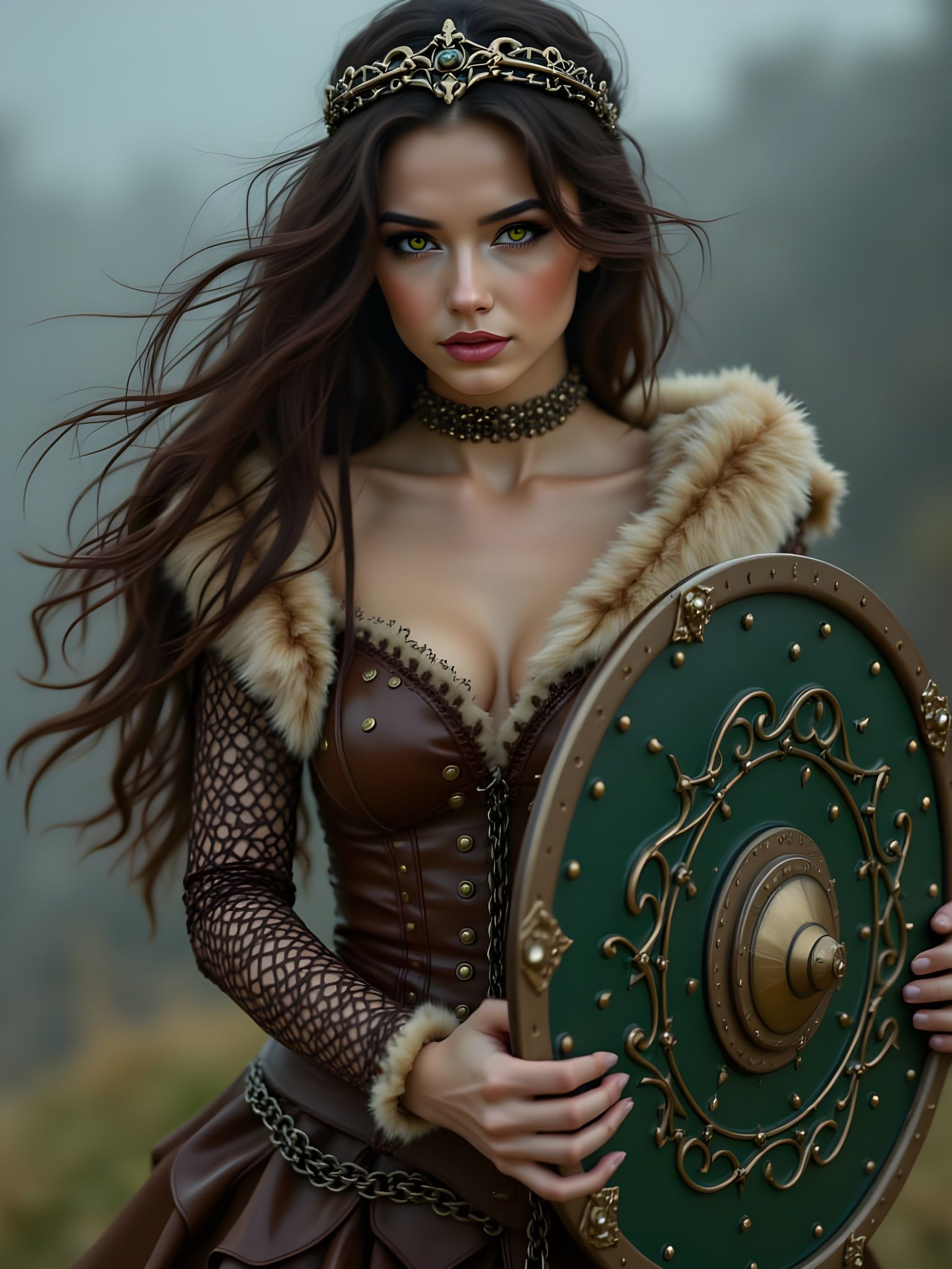 Hyperrealistic Norse Goddess Portrait in Oil