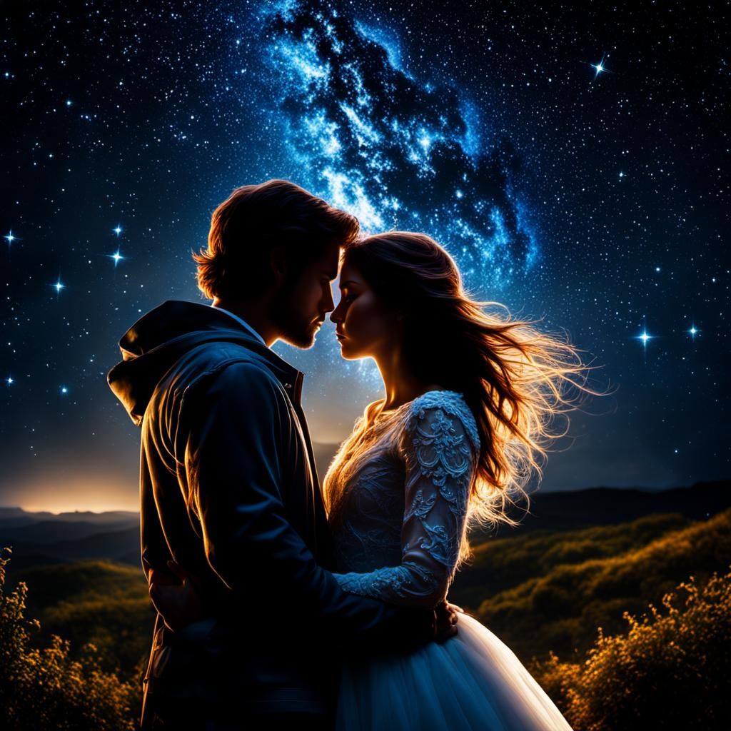 Celestial Love: Ethereal Fantasy in Hyperrealistic Detail