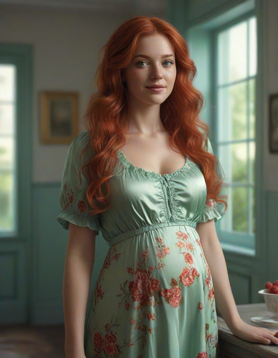 Regency-Era Duchess Radiates Joy as Expectant Mother