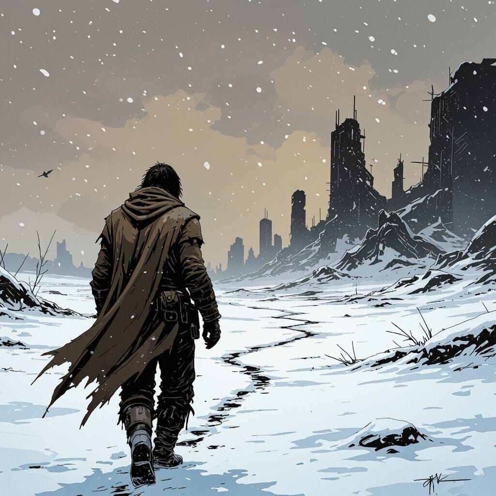 Wanderer in Wasteland: Graphic Novel Illustration