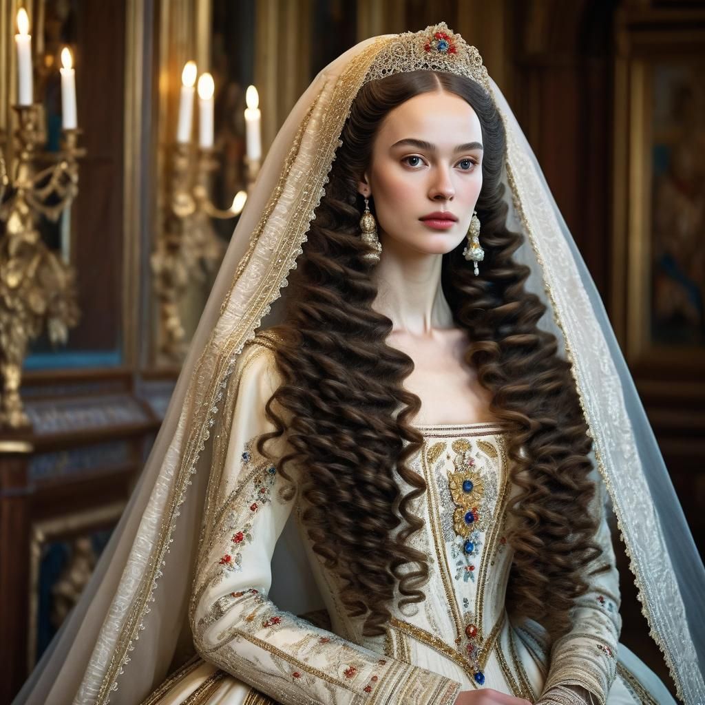 Pre-Petrine Tsarina in Golden Terem with Kokoshnik