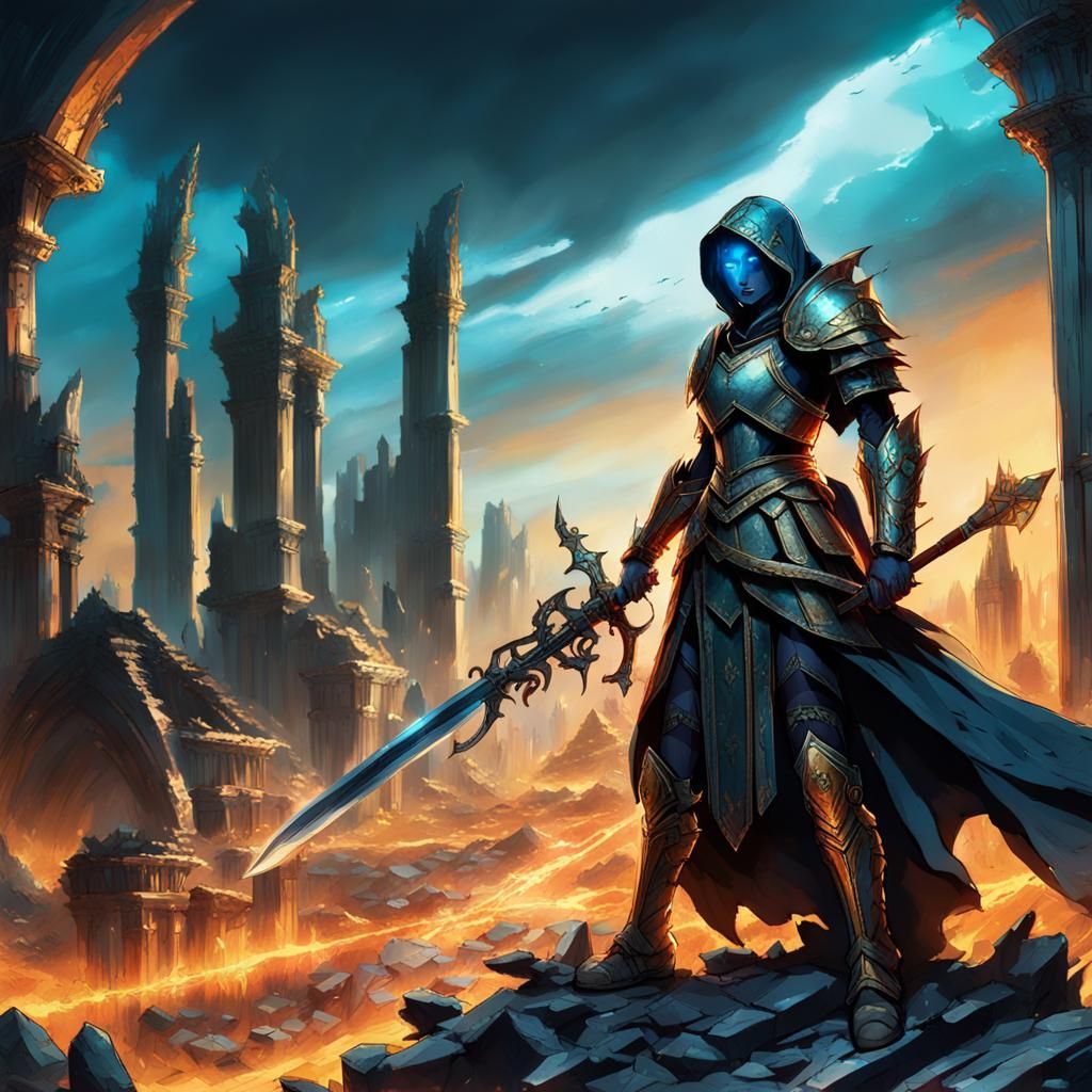 Victorious Warrior Forges Wrath in Ruined Realm