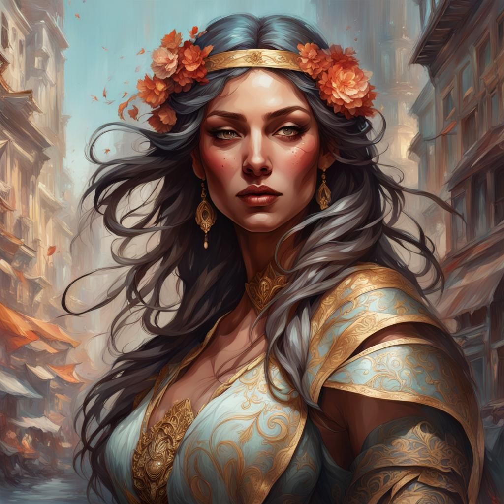 Detailed Portrait with Dynamic Lighting in Artstation Style