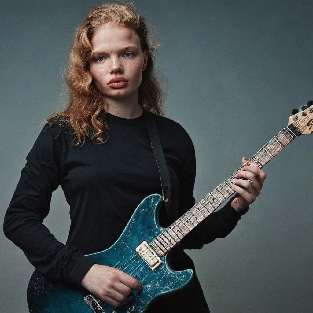 Electric Guitarist Shredding at a Metal Music Festival