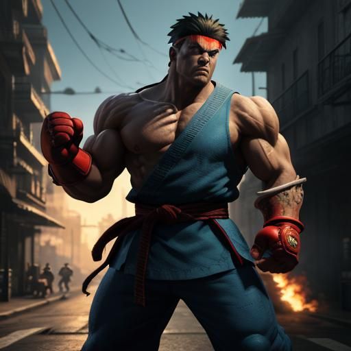 Epic Street Fighter Scene in 3D