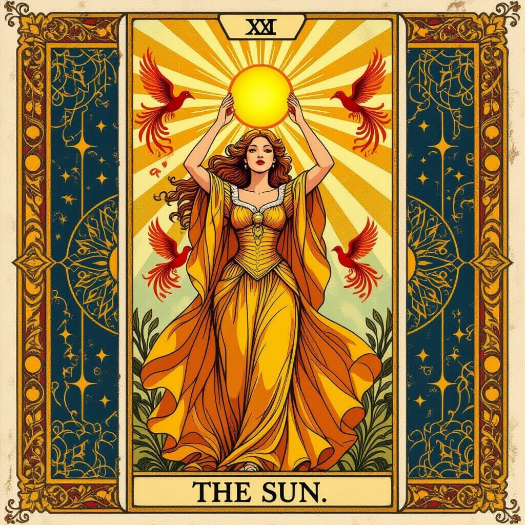 Victorian Noblewoman Embodies The Sun Tarot Card
