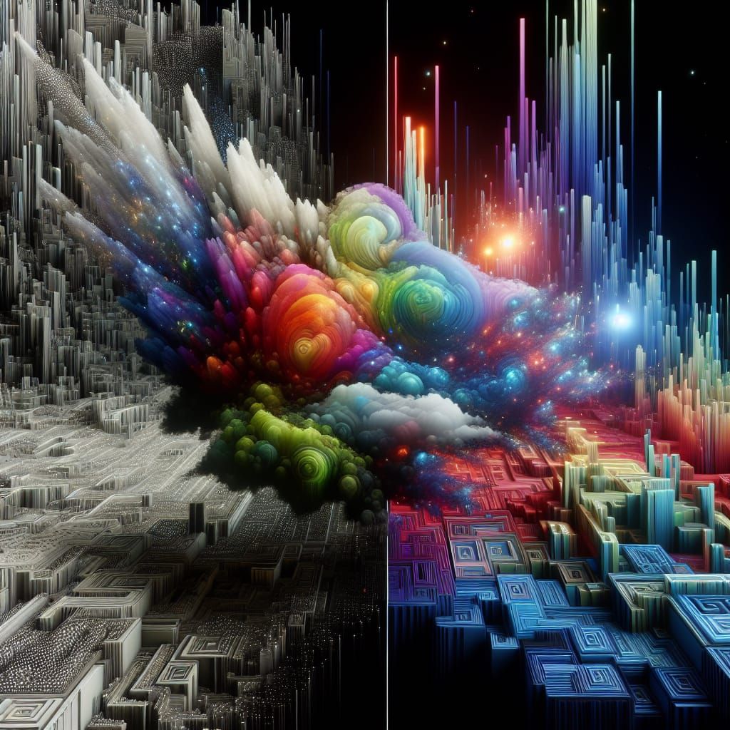 Infinite Rainbow Worlds in Virtual Space, 8K