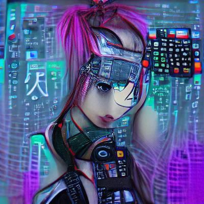 Cyberpunk Anime Girl Illustration