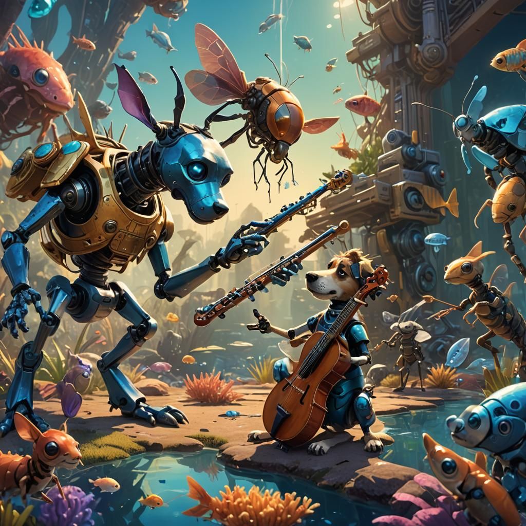 Dog, Robot, Ant, and Diamond: Cinematic Concept Art