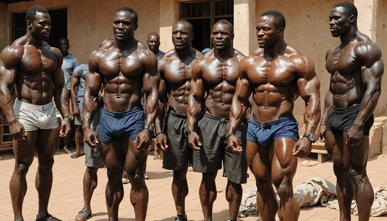 African Muscle God in Private Devotion