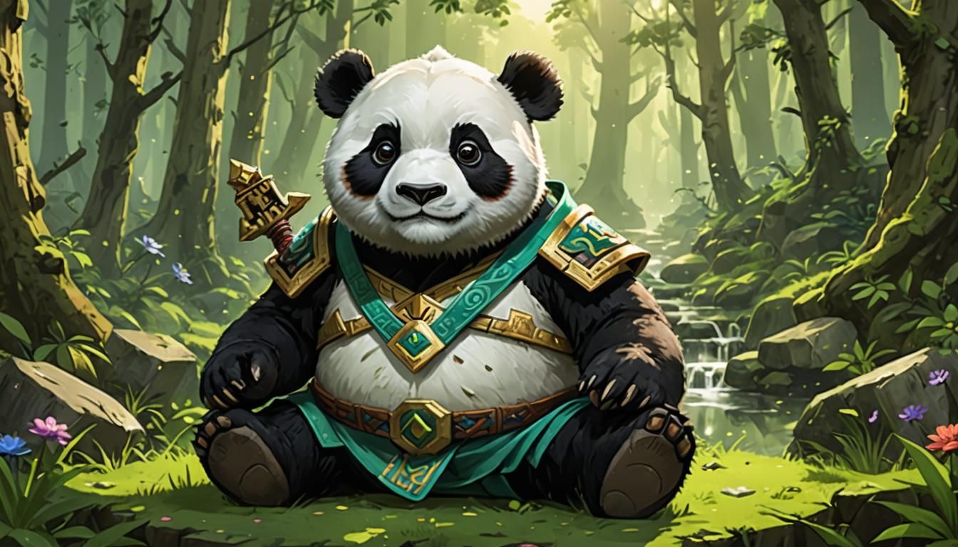 Panda Character in Zelda Art Style
