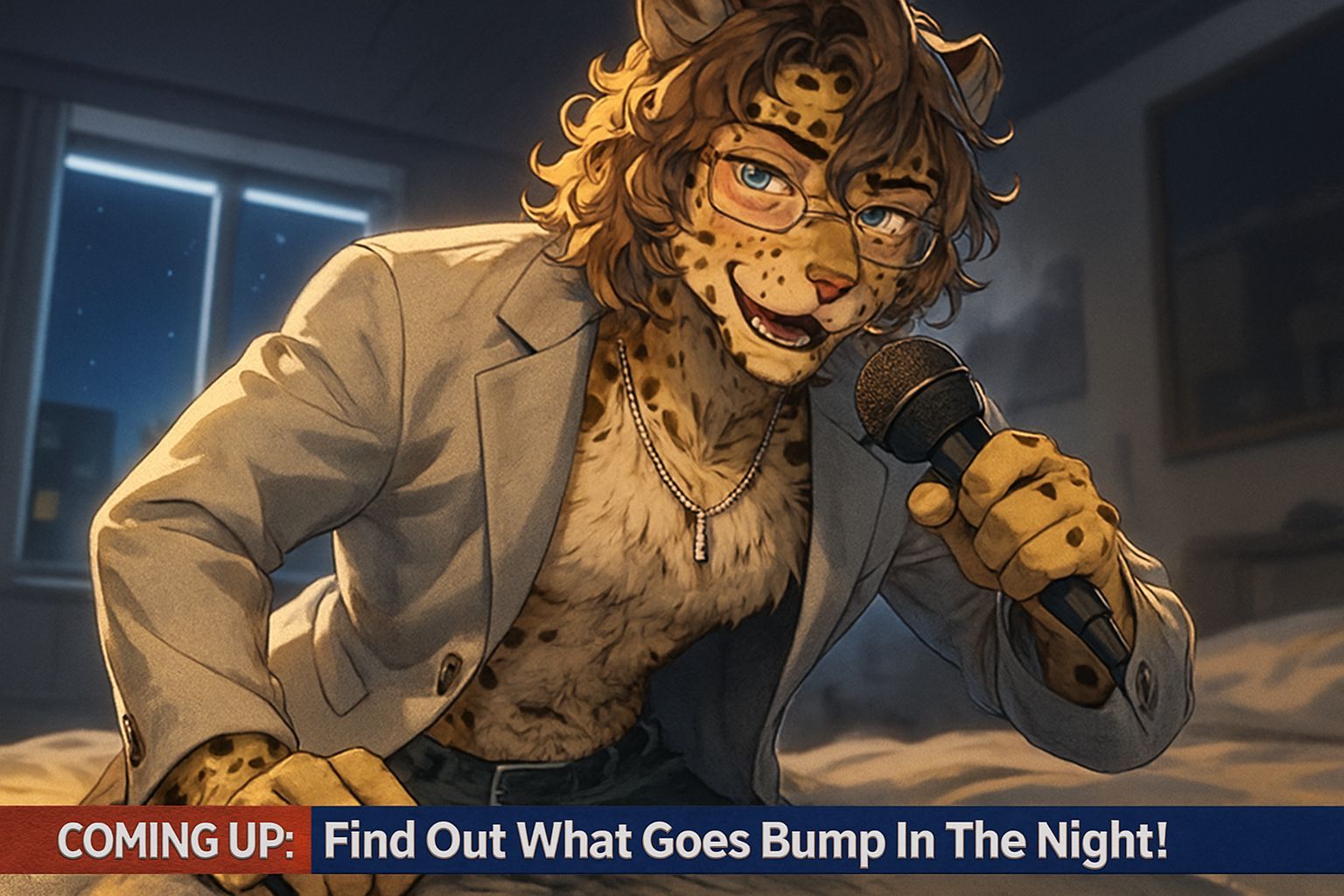 Handsome Jaguar Reporter in Anime Style