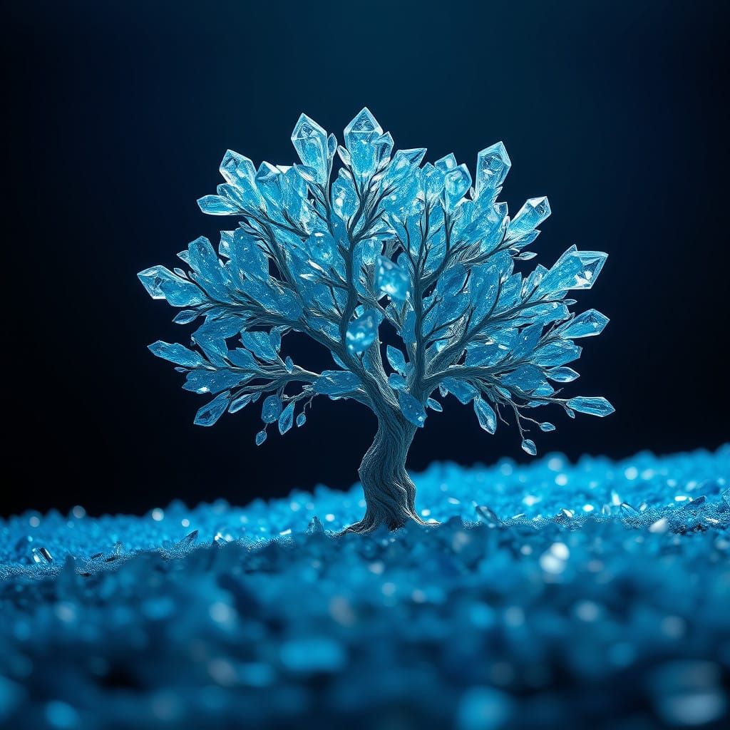 Crystal Tree in Resplendent Blue