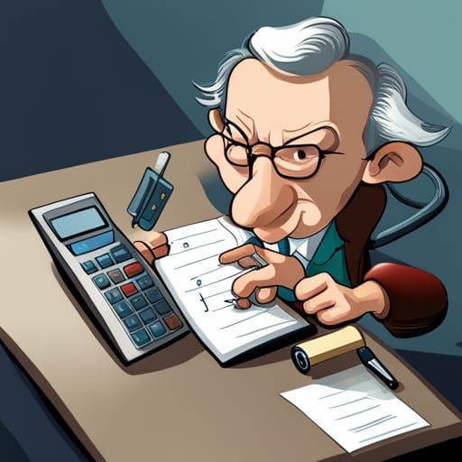 Humorous Caricature of a Clumsy Accountant
