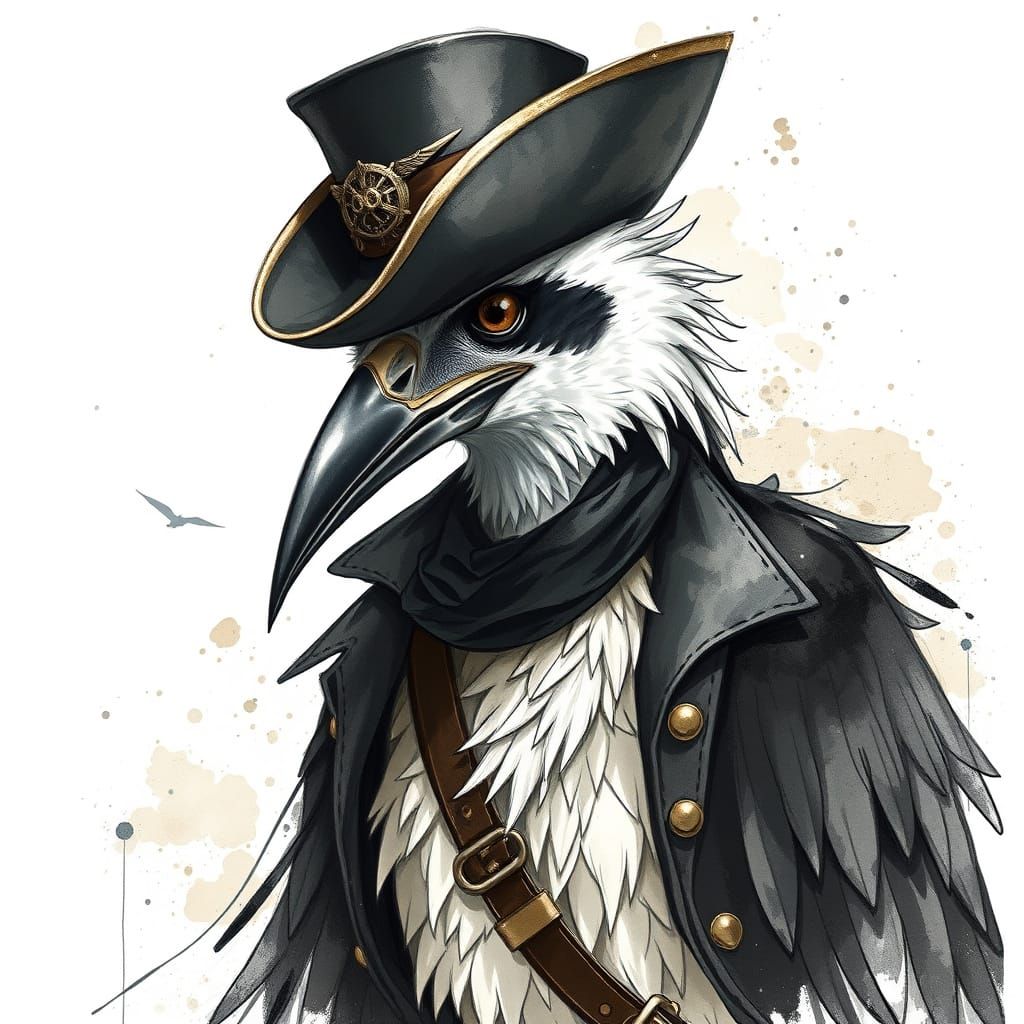 Aarakocra Pirate in Art Nouveau Style