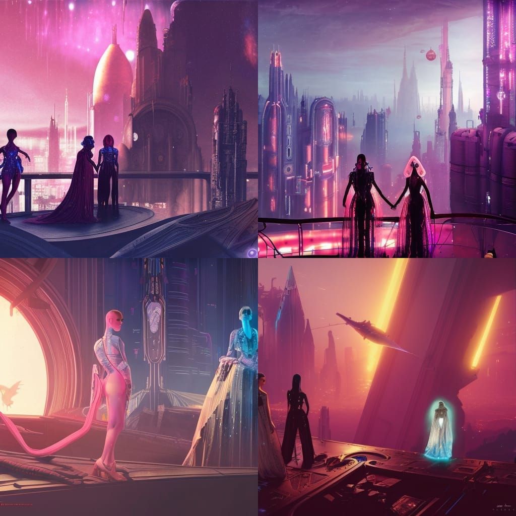 Cosmic Lesbian Aliens in Gothic Dresses