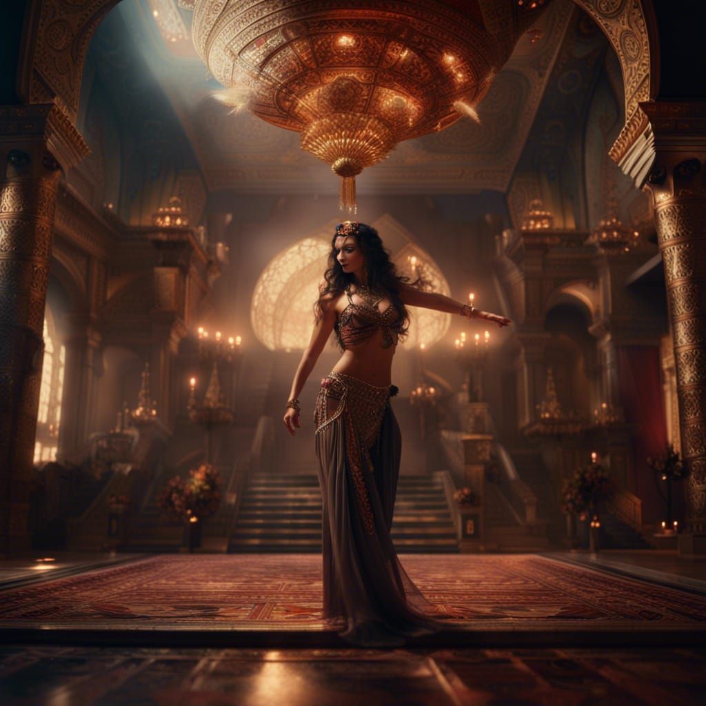 Belly Dancer's Demonic Dance in a Palace
