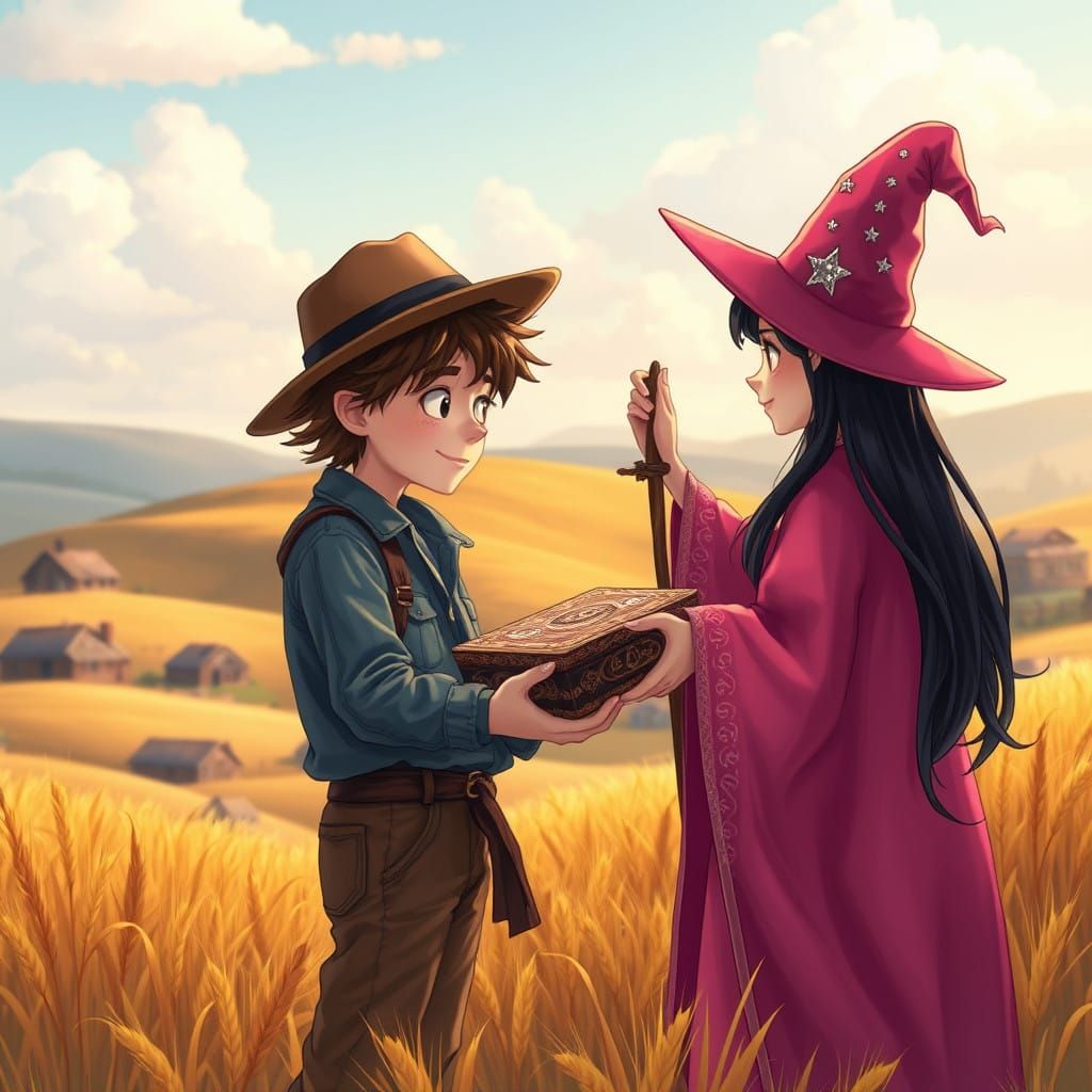 Young Boy Engages in Whimsical Conversation with Mysterious...