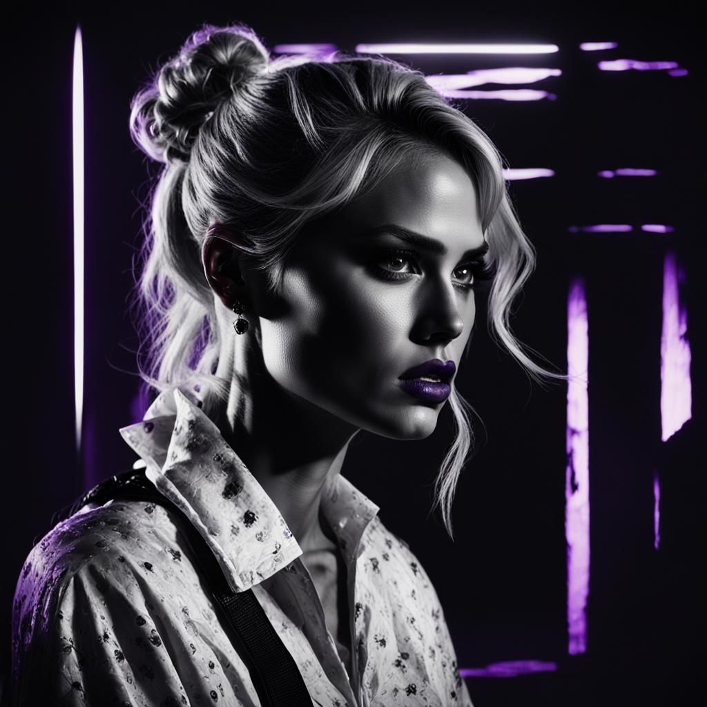 Striking Portrait of Woman with Tears in Black and White