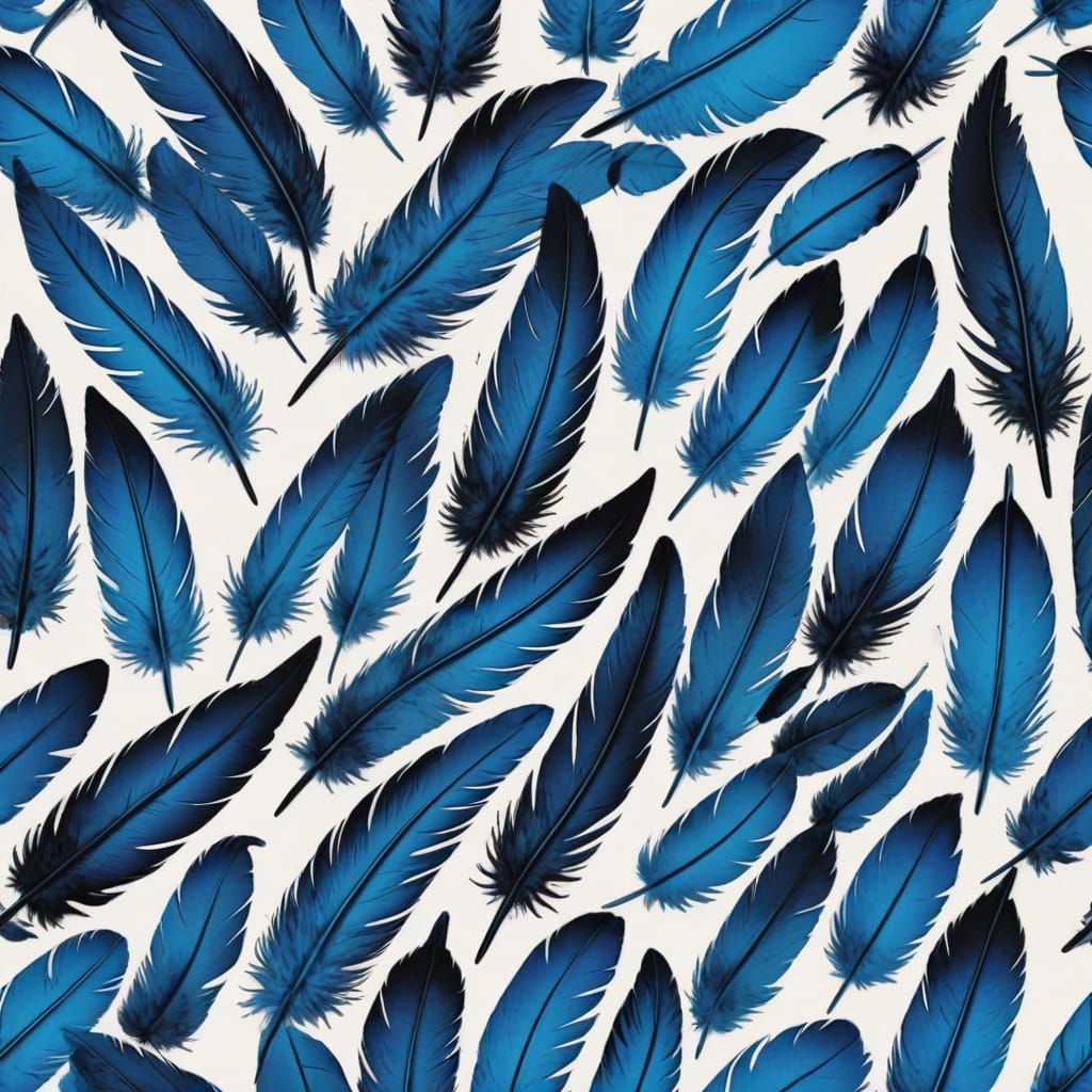 Vibrant Neon Blue Crow Feathers in Dazzling Display