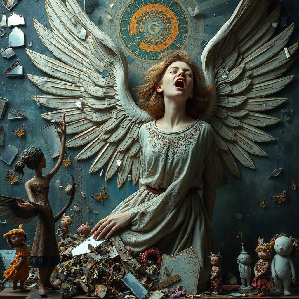 Angel of Luminous Memories in Cosmic Surrealism