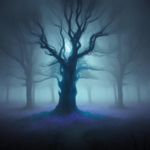 Ethereal Apparition in Misty Forest: Surreal Digital Paintin...