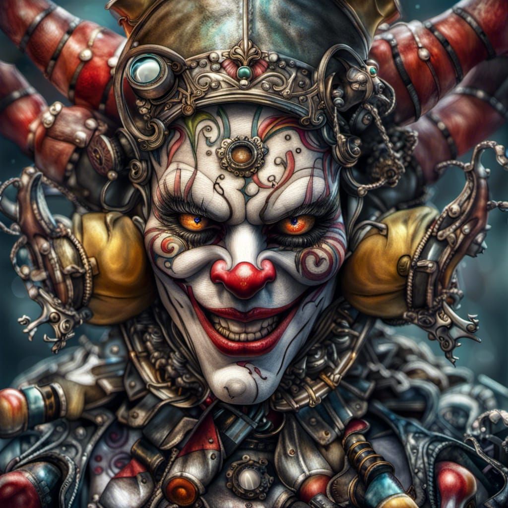 Angry Biomechanical Jester in King's Court