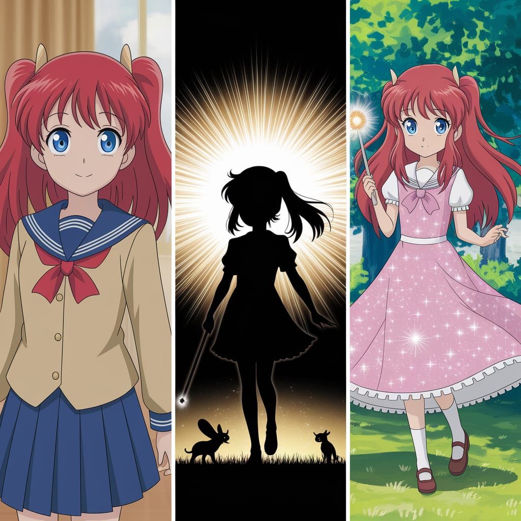 Magical Girl Transformation in Anime Key Visual Style