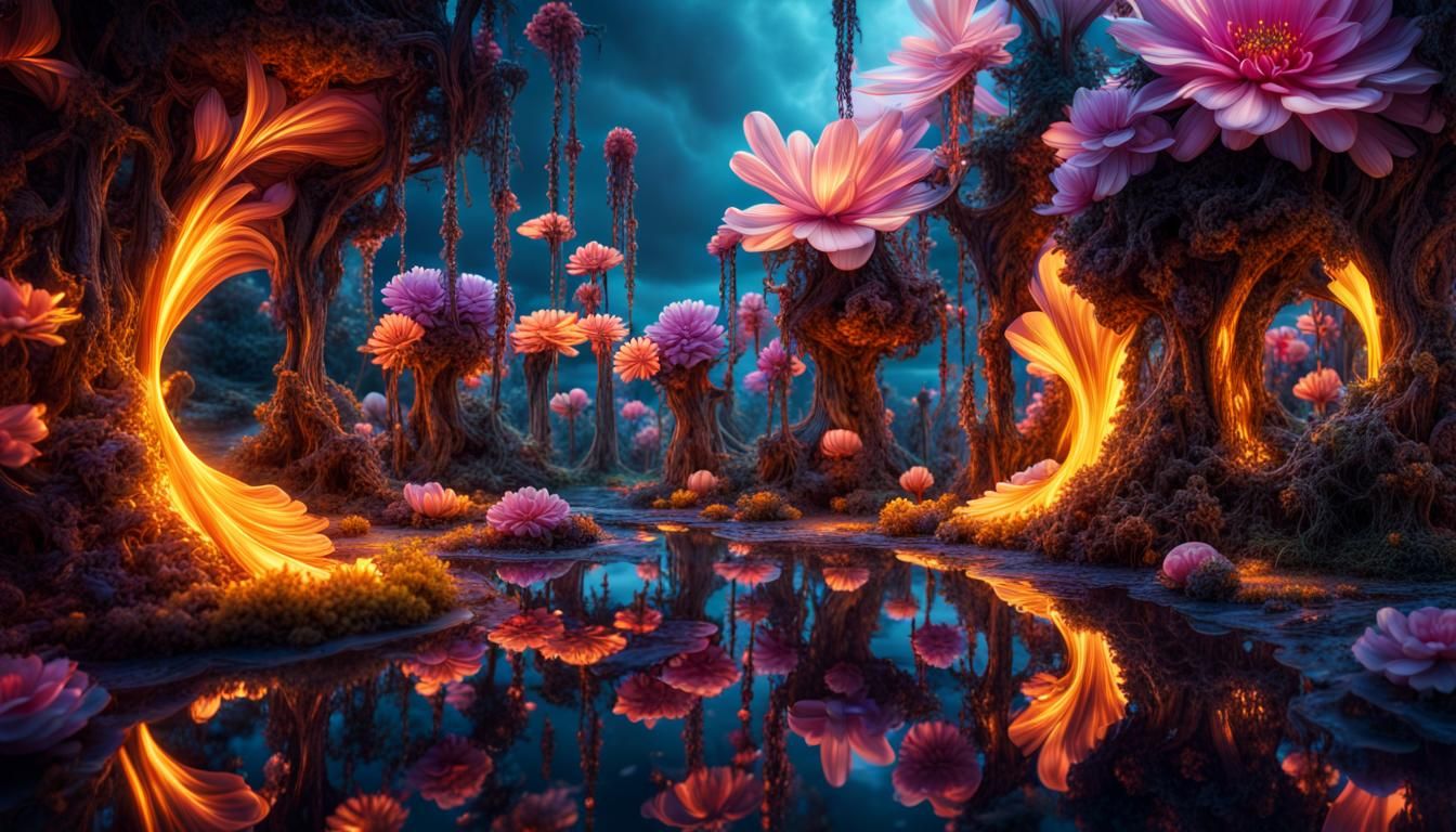 Glamour Flower Jewelry in Moody, Hyperrealistic Style